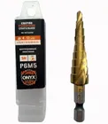 Купить сверло ступенчатое спиральное ONYX 4-12мм HSS-TiN, 4, 5, 6, 7, 8, 9, 10, 11, 12