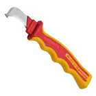 Нож для снятия изоляции с пяткой NWS VDE 1000В 40х195мм, рукоятка SoftGripp