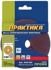 Диск фибровый гибкий ПРАКТИКА с центральным отверстием, 125 мм P 100 (5шт) картонный подвес